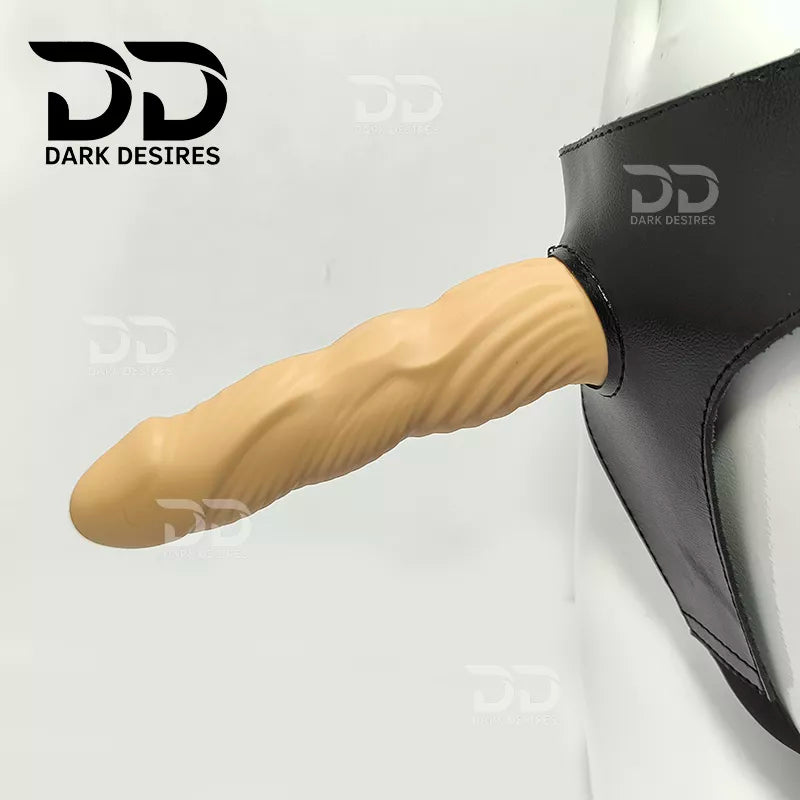 DarkDesires Textured Touch is a 7 inch textured strap-on dildo in a natural skin tone, with a detailed shaft and a smooth rounded tip. It is 7 inches long with a 6 inch insertable length and a 4.5 inch girth, so it is a medium size that works for G-spot, vaginal, and anal dual stimulation. buy strapon dildo online in India at DarkDesires