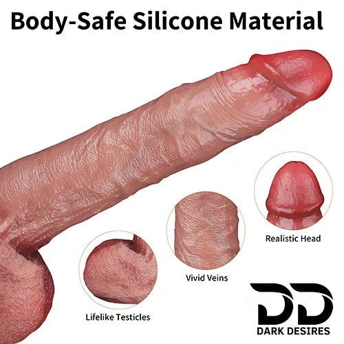 inch thrusting dildo with heating, vibrating, and remote control functions skin tone India by DarkDesires.in