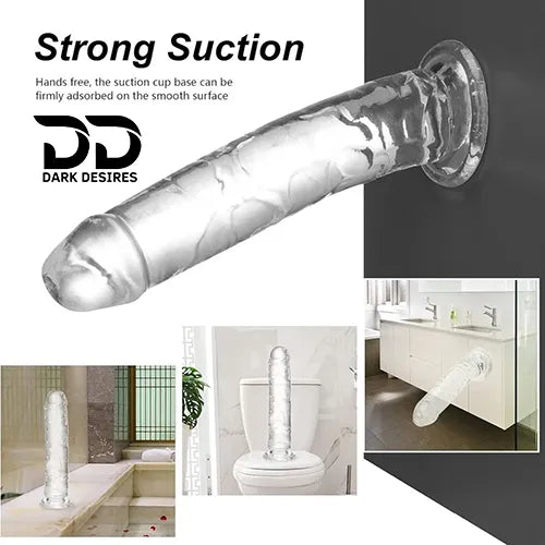 Clear transparent realistic silicone dildo without balls India by Darkdesires
