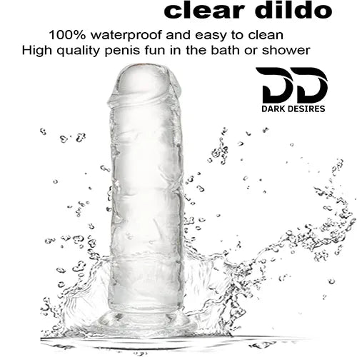 Clear transparent realistic silicone dildo without balls India by Darkdesires