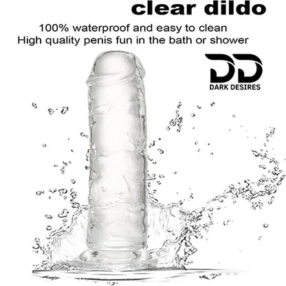 Clear transparent realistic silicone dildo without balls India by Darkdesires