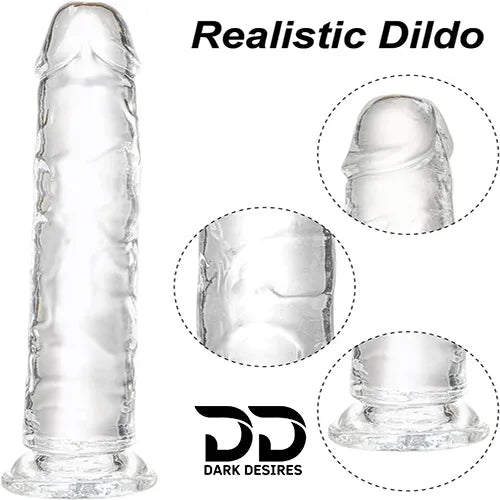 Clear transparent realistic silicone dildo without balls India by Darkdesires