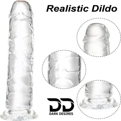 Clear transparent realistic silicone dildo without balls India by Darkdesires