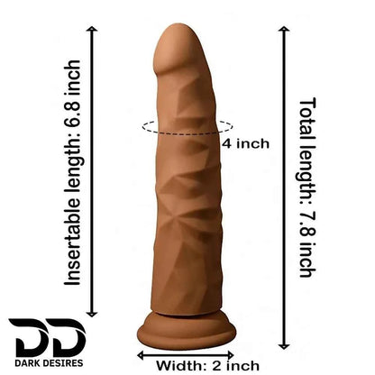 8 Inch Dual Density Realistic Silicone Dildo with Suction Cup (Without Balls)