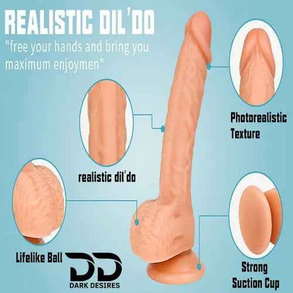 8 Inch Realistic Silicone Dildo with Strong Suction Cup