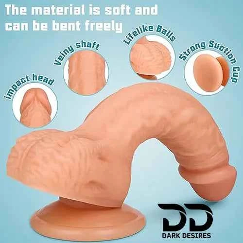 8 Inch Realistic Silicone Dildo with Strong Suction Cup