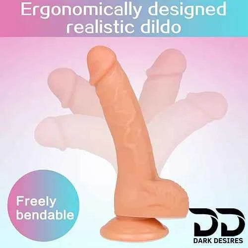 8 Inch Realistic Silicone Dildo with Strong Suction Cup