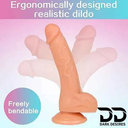 8 Inch Realistic Silicone Dildo with Strong Suction Cup
