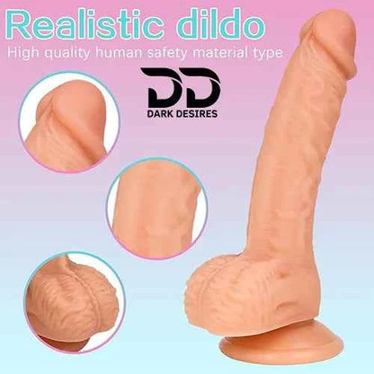 8 Inch Realistic Silicone Dildo with Strong Suction Cup