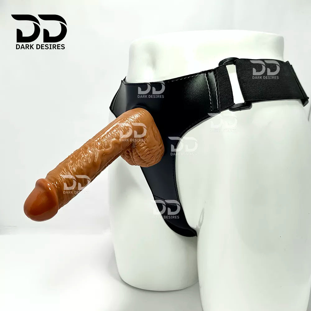 8 Inch Realistic Strap-On Dildo with Adjustable Harness Kit
