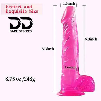 Ultra Soft Silicone Dildo – Flexible 8 Inch Realistic Design