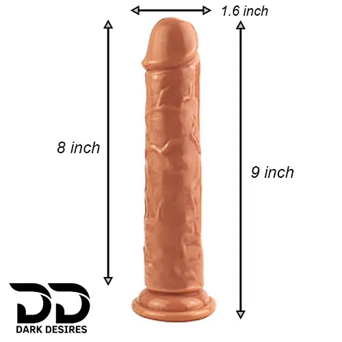 9 inch realistic silicone dildo without balls flesh tone size information India By Darkdesires.in