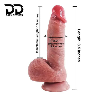 9 Inch Silicone Dildo with Suction Cup and Balls for Women in India by DarkDesires.in