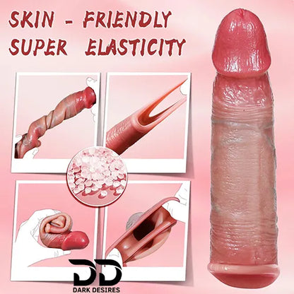  9 inch silicone penis sleeve reusable enlarger extender for men. Soft, stretchy, and comfortable for enhanced performance skin tone India By DarkDesires.in