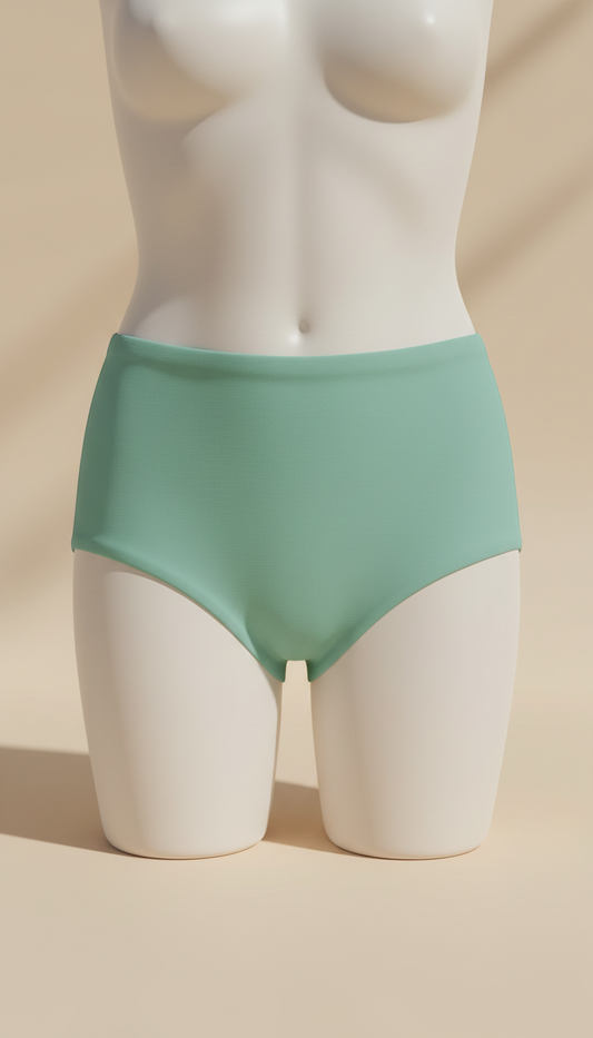 Mint Green Cotton High-Waist Panty