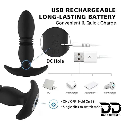 app controlled telescopic vibrating anal or butt plug India by Darkdesires