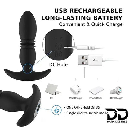 app controlled telescopic vibrating anal or butt plug India by Darkdesires