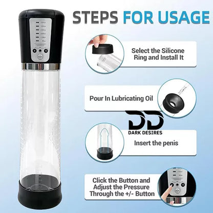 Automatic Electric Male Sex Toys Dick Training Penis Pump Masturbator Erection Vacuum Pump Silicone for Men's Cock Enlargement black and green color cover darkdesires