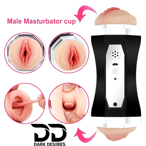 Automatic 2-in-1 Male Masturbator – Vibrating & Suction Stroker Cup - Dark Desires
