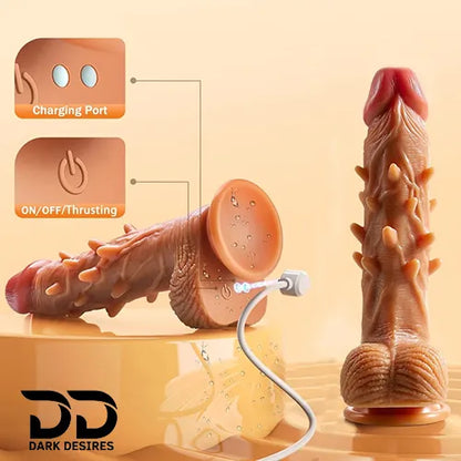 automatic spiked thrusting vibrating realistic dildo in India By Darkdesires