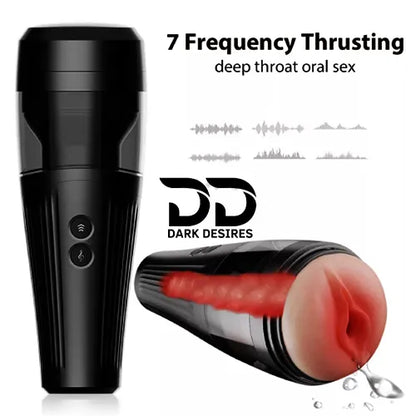 Automatic Thrusting Masturbator Cup Hands Free Stroker with Stand Black Color in India By DarkDesires