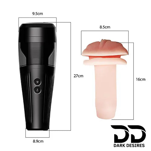 Automatic Thrusting Masturbator Cup Hands Free Stroker with Stand Black Color in India By DarkDesires