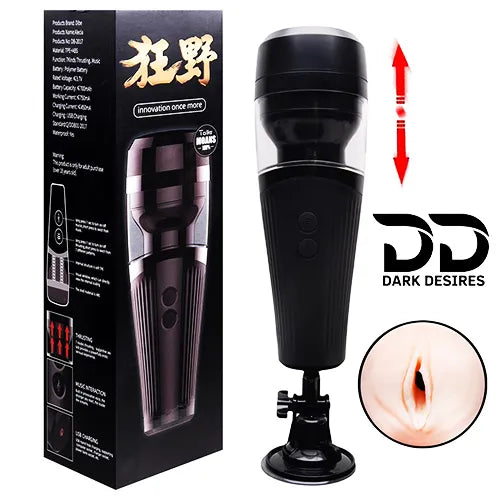 Automatic Thrusting Masturbator Cup Hands Free Stroker with Stand Black Color in India By DarkDesires