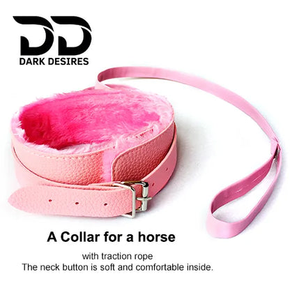 BDSM Couple 7 piece collar with lase  pink bondage roleplay set India by Darkdesires