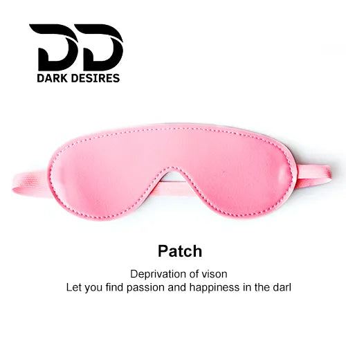 BDSM Couple 7 piece patch blindfold pink bondage roleplay set India by Darkdesires