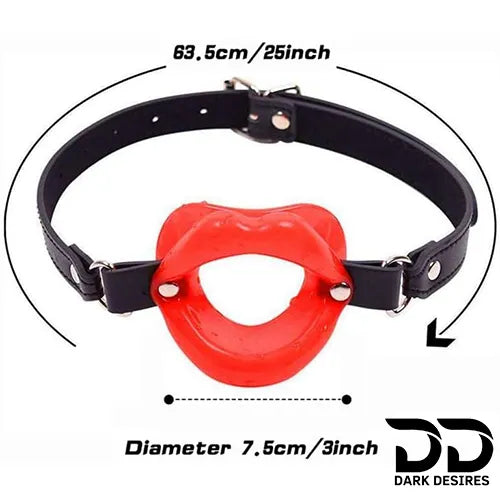 bdsm bondage open mouth lip gag restraint black and red color India by Darkdesires