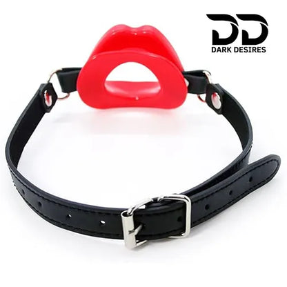 bdsm bondage open mouth lip gag restraint black and red color India by Darkdesires