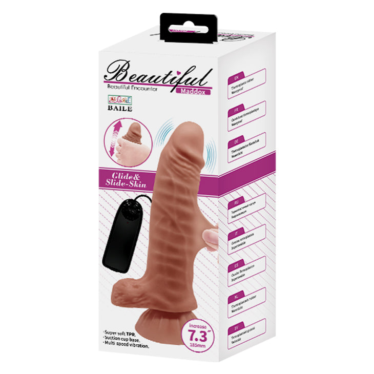 Bailey Glide & Slide Realistic Skin Dildo Vibrator