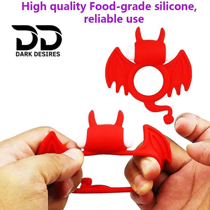 Batman Silicone Vibrating Cock Ring Red Color Penis Ring Massager India By DarkDesires