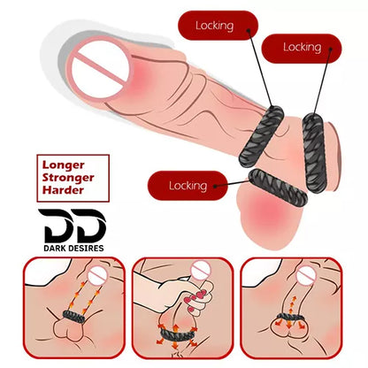 Beaded Silicone Cock Rings Buy penis ring India white color delay ejaculation and last longer 3 set buy sex toys in mumbai darkdesires