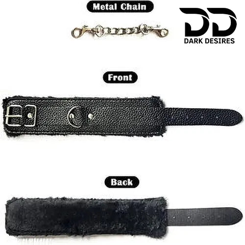 bdsm bondage handcuff set black in India by Darkdesires