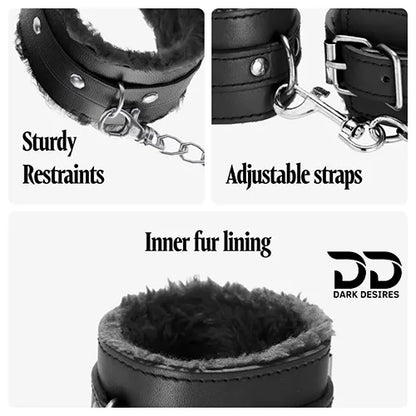 bdsm bondage handcuff set black in India by Darkdesires
