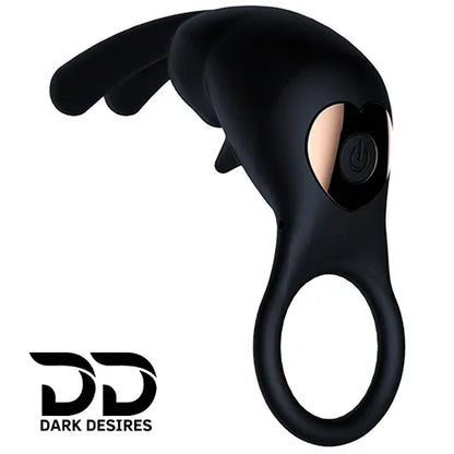 Black Multispeed Rabbit Vibrating Penis Ring Cock Ring Massager black color in India by DarkDesires