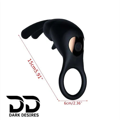 Black Multispeed Rabbit Vibrating Penis Ring Cock Ring Massager black color in India by DarkDesires