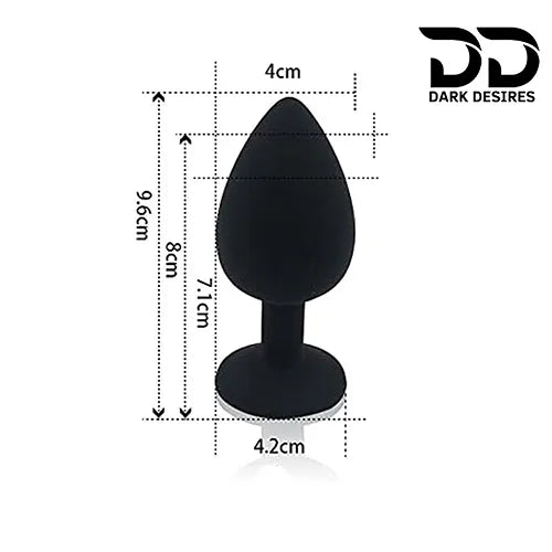 silicone anal plug or butt plug with suction base black color in India by Darkdesires