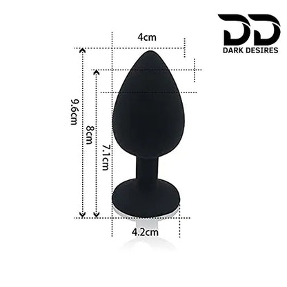 silicone anal plug or butt plug with suction base black color in India by Darkdesires