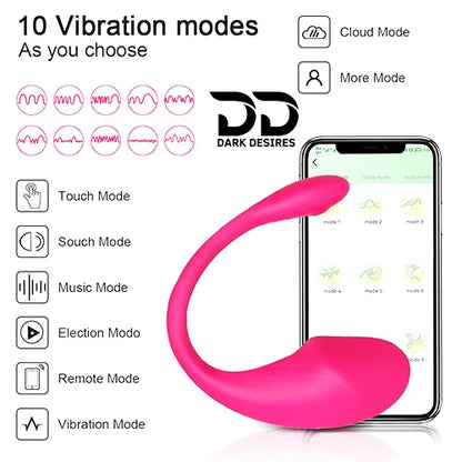 bluetooth app control u shape wearable panty vibrator g spot egg Pink India by DarkDesires