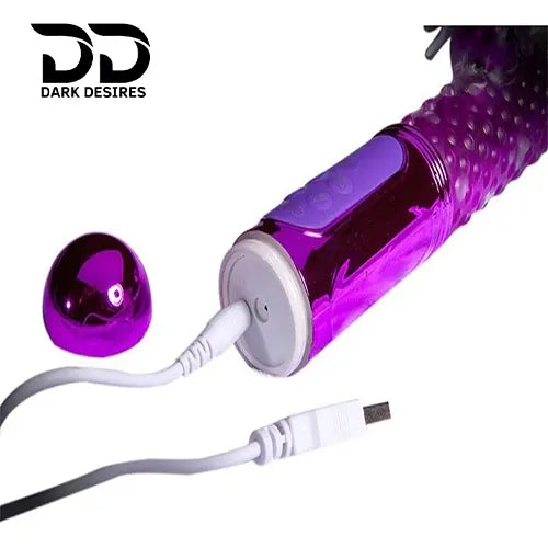 butterfly jack rabbit vibrator rotating beads Purple India in DarkDesires