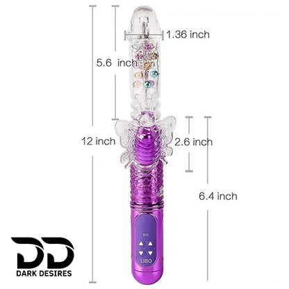 butterfly jack rabbit vibrator rotating beads Purple India in DarkDesires