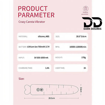 Heating Carrot Thrusting Silicone Dildo Vibrator For Women,Liquid Silicone Sex Toy Vibrator For G Spot Stimulation - Buy Carrot Dildo Vibrator thrusting Dildo Vibrator silicone Dildo Product on DarkDesires