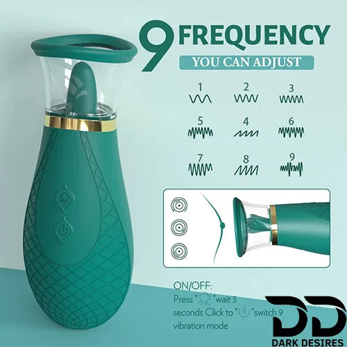 clitoral suction tongue licking vibrator clitoral stimulator Massager Dark Green India by DarkDesires