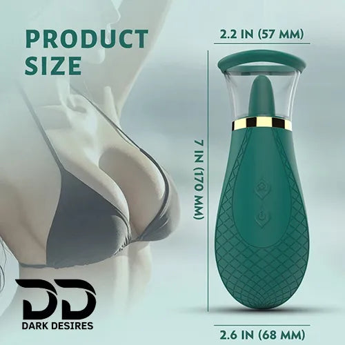 clitoral suction tongue licking vibrator clitoral stimulator Massager Dark Green India by DarkDesires