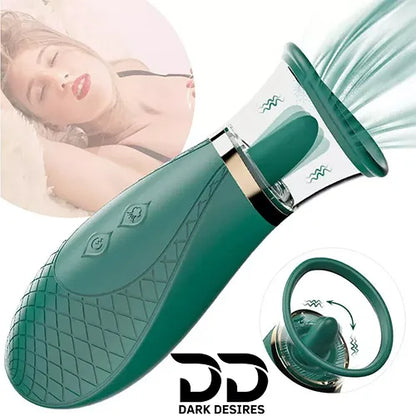 clitoral suction tongue licking vibrator clitoral stimulator Massager Dark Green India by DarkDesires