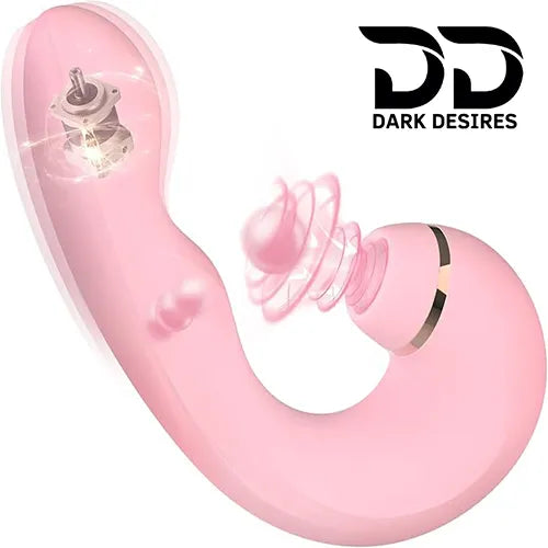 10 mode air pulse dual stimulation clitoral suction vibrator massager pink color India by Darkdesires