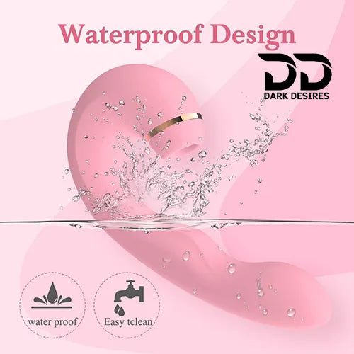 10 mode air pulse dual stimulation clitoral suction vibrator massager pink color India by Darkdesires