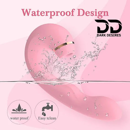 10 mode air pulse dual stimulation clitoral suction vibrator massager pink color India by Darkdesires